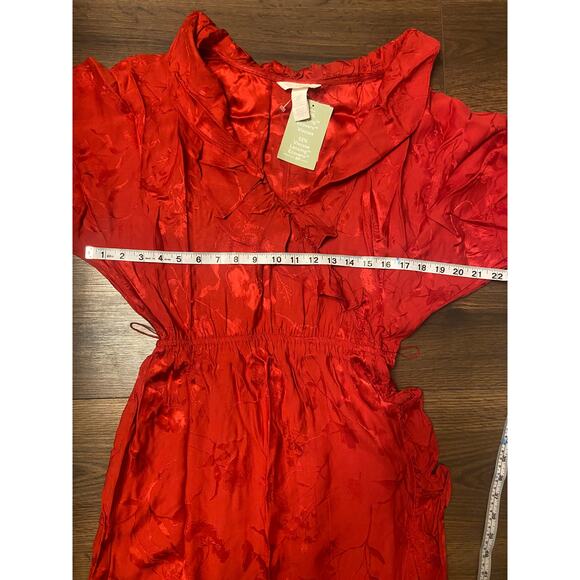 NWT H&M+ Ruffle trimmed red wrap dress sz: S - Picture 10 of 10